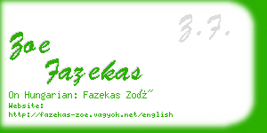 zoe fazekas business card